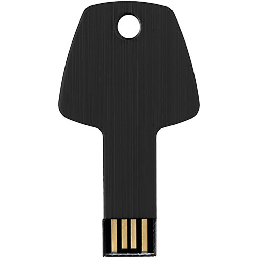 USB-Stick Schlüssel , schwarz MB , 2 GB , Aluminium MB , 5,70cm x 3,20cm x 0,30cm (Länge x Höhe x Breite), Bild 3