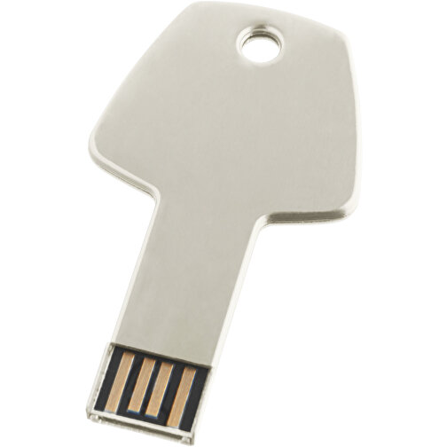 USB-Stick Schlüssel , silber MB , 16 GB , Aluminium MB , 5,70cm x 3,20cm x 0,30cm (Länge x Höhe x Breite), Bild 1