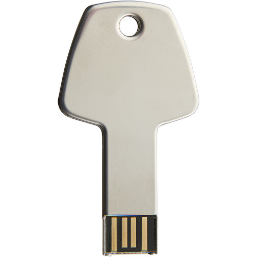 USB-Stick Schlüssel , silber MB , 1 GB , Aluminium MB , 5,70cm x 3,20cm x 0,30cm (Länge x Höhe x Breite), Bild 2