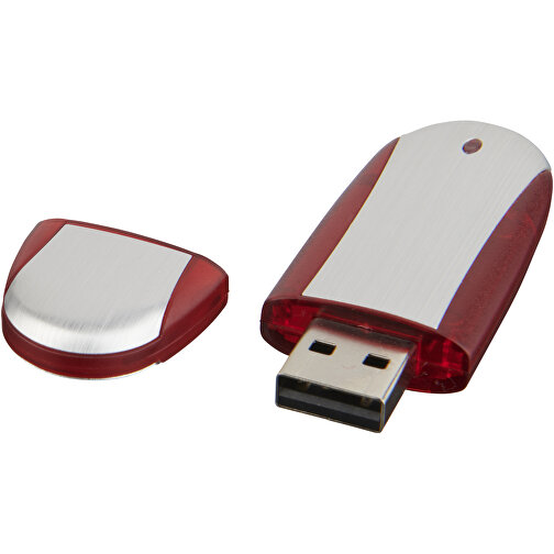 Memo USB-Stick , rot / silber MB , 32 GB , Kunststoff, Aluminium MB , 6,00cm x 2,40cm x 1,20cm (Länge x Höhe x Breite), Bild 1