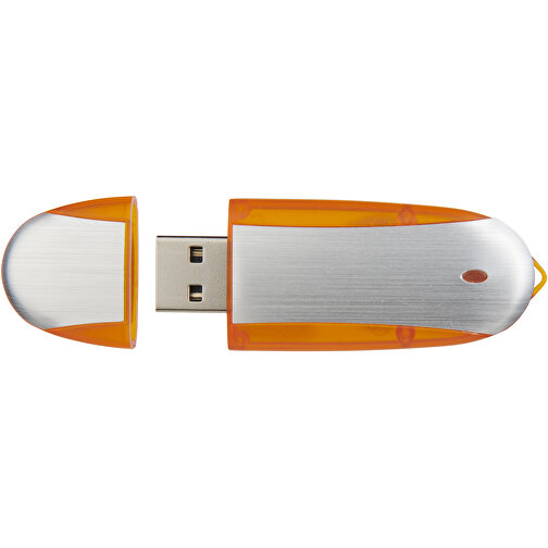 Memo USB-Stick , orange / silber MB , 32 GB , Kunststoff, Aluminium MB , 6,00cm x 2,40cm x 1,20cm (Länge x Höhe x Breite), Bild 5