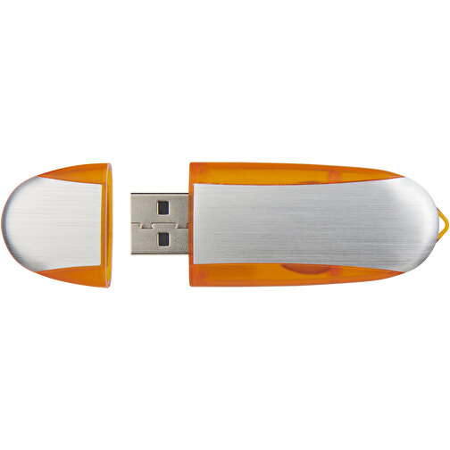 Memo USB-Stick , orange / silber MB , 32 GB , Kunststoff, Aluminium MB , 6,00cm x 2,40cm x 1,20cm (Länge x Höhe x Breite), Bild 6