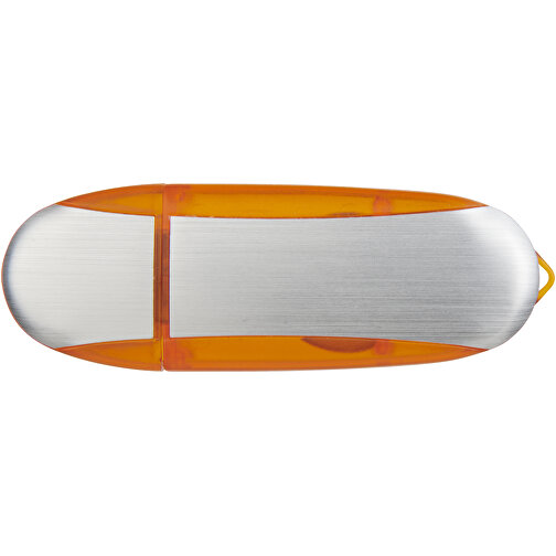 Memo USB-Stick , orange / silber MB , 16 GB , Kunststoff, Aluminium MB , 6,00cm x 2,40cm x 1,20cm (Länge x Höhe x Breite), Bild 4