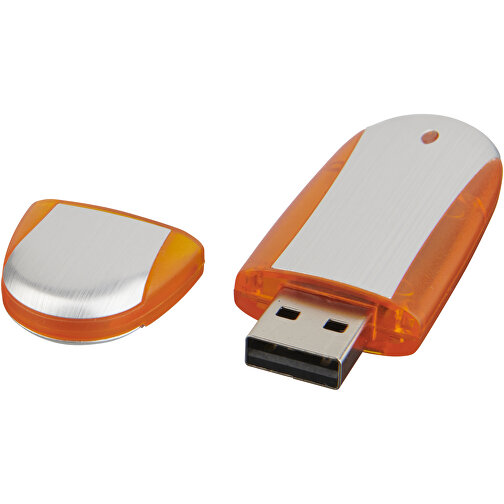 Memo USB-Stick , orange / silber MB , 4 GB , Kunststoff, Aluminium MB , 6,00cm x 2,40cm x 1,20cm (Länge x Höhe x Breite), Bild 1