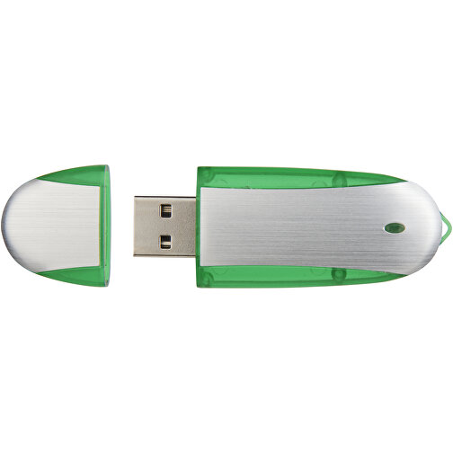 Memo USB-Stick , apfelgrün / silber MB , 16 GB , Kunststoff, Aluminium MB , 6,00cm x 2,40cm x 1,20cm (Länge x Höhe x Breite), Bild 5