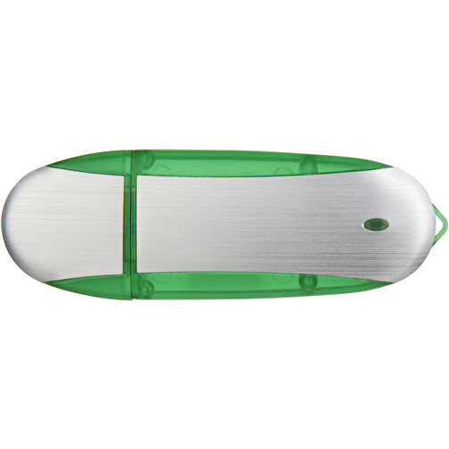 Memo USB-Stick , apfelgrün / silber MB , 8 GB , Kunststoff, Aluminium MB , 6,00cm x 2,40cm x 1,20cm (Länge x Höhe x Breite), Bild 3