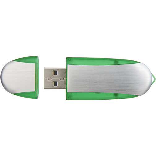 Memo USB-Stick , apfelgrün / silber MB , 4 GB , Kunststoff, Aluminium MB , 6,00cm x 2,40cm x 1,20cm (Länge x Höhe x Breite), Bild 6