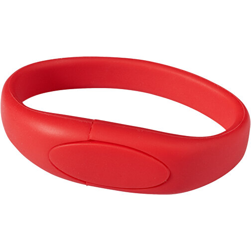 Bracelet USB-Stick , rot MB , 8 GB , Silikon Kunststoff MB , 24,40cm x 2,10cm x 1,10cm (Länge x Höhe x Breite), Bild 1