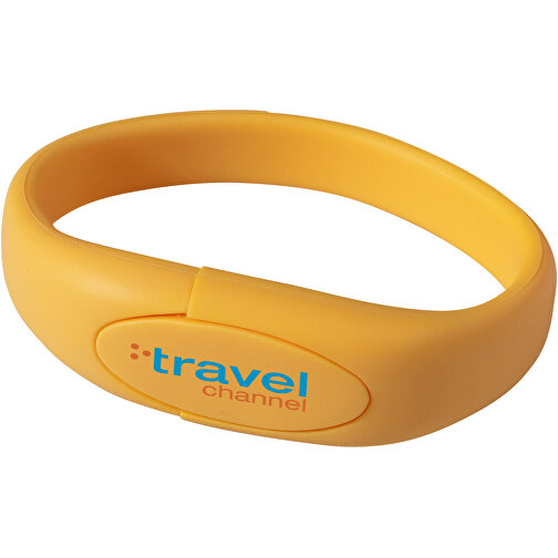 Bracelet USB-Stick , orange MB , 8 GB , Silikon Kunststoff MB , 24,40cm x 2,10cm x 1,10cm (Länge x Höhe x Breite), Bild 2