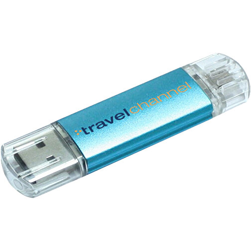Silicon Valley On-the-Go USB-Stick , blau MB , 4 GB , Aluminium MB , 6,90cm x 1,80cm x 0,70cm (Länge x Höhe x Breite), Bild 2