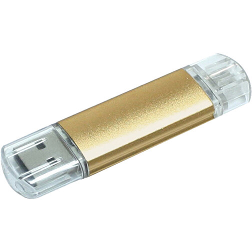 Silicon Valley On-the-Go USB-Stick , gold MB , 8 GB , Aluminium MB , 6,90cm x 1,80cm x 0,70cm (Länge x Höhe x Breite), Bild 1