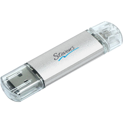 Silicon Valley On-the-Go USB-Stick , silber MB , 16 GB , Aluminium MB , 6,90cm x 1,80cm x 0,70cm (Länge x Höhe x Breite), Bild 2