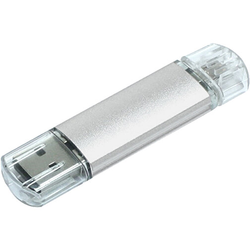 Silicon Valley On-the-Go USB-Stick , silber MB , 4 GB , Aluminium MB , 6,90cm x 1,80cm x 0,70cm (Länge x Höhe x Breite), Bild 1