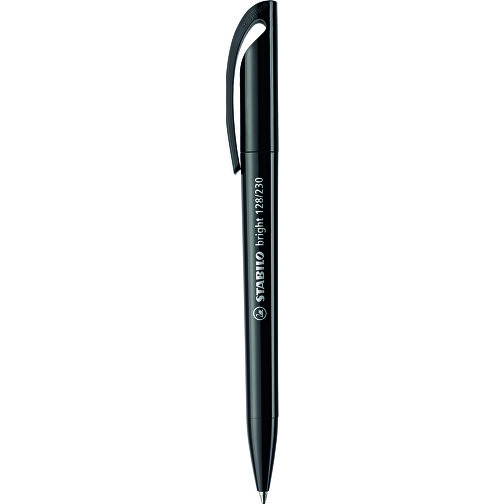 STABILO Bright Kugelschreiber , Stabilo, schwarz, recycelter Kunststoff, 14,70cm x 1,60cm x 1,20cm (Länge x Höhe x Breite), Bild 1