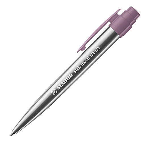 STABILO Style Metal Kugelschreiber , Stabilo, silber/mauve, Metall, 14,00cm x 1,90cm x 1,50cm (Länge x Höhe x Breite), Bild 2