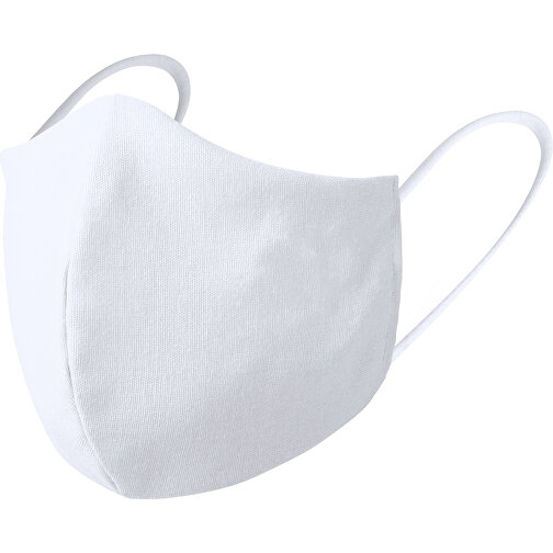 Wiederverwendbare Hygienemaske Liriax , weiß, Äußere: 50% Baumwolle/ 50% Polyester. Innen: 100% Baumwolle, 24,00cm x 15,00cm (Länge x Breite), Bild 1