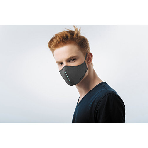 XD DESIGN Masken-Set, Schwarz , schwarz, Polyester, 13,50cm x 18,00cm (Länge x Höhe), Bild 9