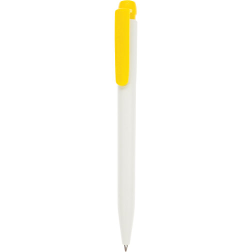Kugelschreiber Ingeo TM Pen Hardcolour , weiß / gelb, PLA, 13,30cm (Länge), Bild 1