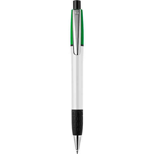 Kugelschreiber Semyr Grip Colour Hardcolour , weiß / grün, ABS & Metall, 13,70cm (Länge), Bild 1