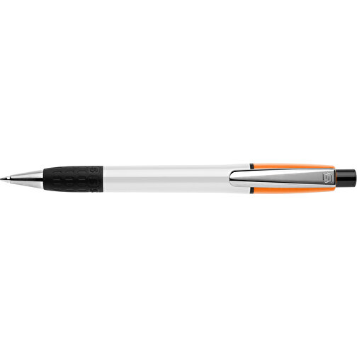 Kugelschreiber Semyr Grip Colour Hardcolour , weiss / orange, ABS & Metall, 13,70cm (Länge), Bild 3