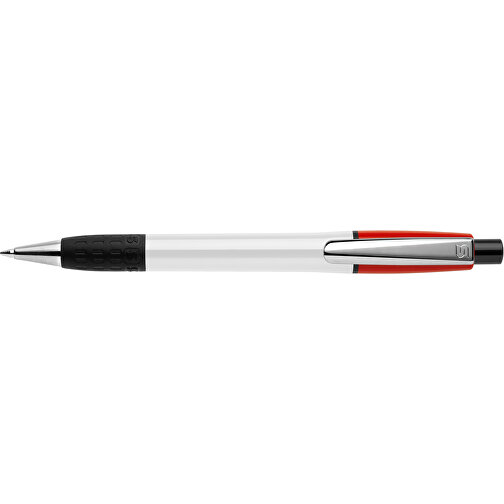 Kugelschreiber Semyr Grip Colour Hardcolour , weiss / rot, ABS & Metall, 13,70cm (Länge), Bild 3