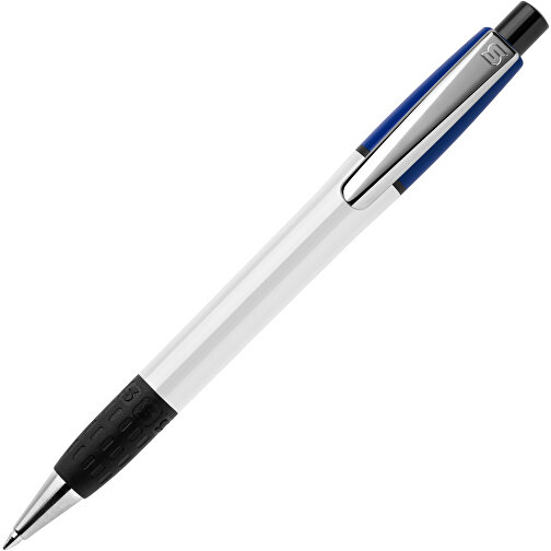 Kugelschreiber Semyr Grip Colour Hardcolour , weiss / dunkelblau, ABS & Metall, 13,70cm (Länge), Bild 2