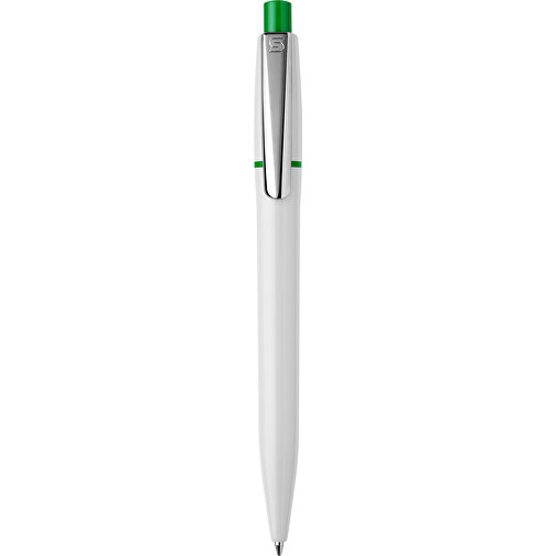 Kugelschreiber Semyr Hardcolour , weiß / grün, ABS & Metall, 13,70cm (Länge), Bild 1