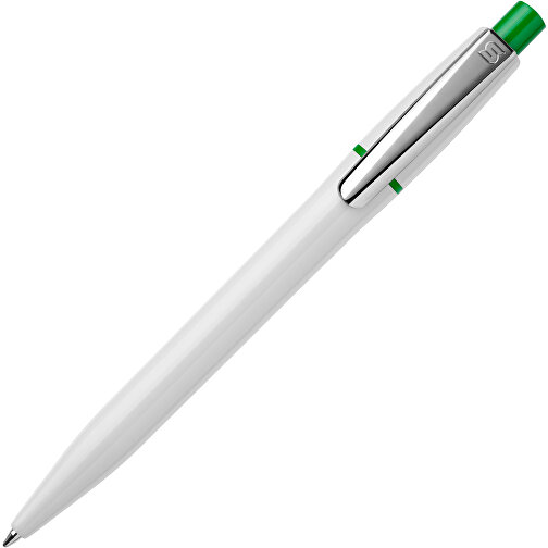 Kugelschreiber Semyr Hardcolour , weiss / grün, ABS & Metall, 13,70cm (Länge), Bild 2