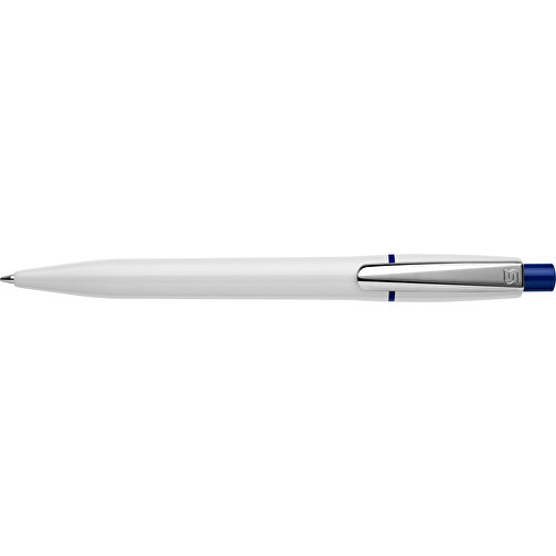 Kugelschreiber Semyr Hardcolour , weiss / dunkelblau, ABS & Metall, 13,70cm (Länge), Bild 3