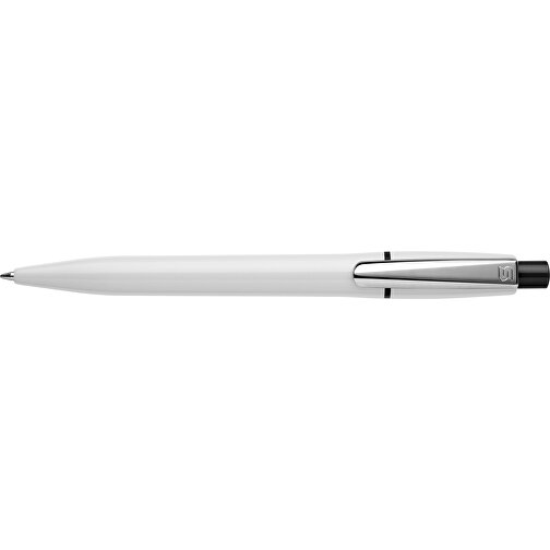 Kugelschreiber Semyr Hardcolour , weiß / schwarz, ABS & Metall, 13,70cm (Länge), Bild 3