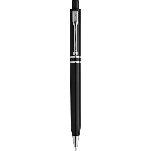 Kugelschreiber Raja Chrome Hardcolour , schwarz, ABS & Metall, 14,00cm (Länge), Bild 1