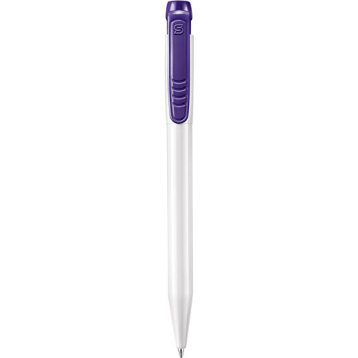 Kugelschreiber Pier Hardcolour , weiss / purple, ABS, 13,60cm (Länge), Bild 1