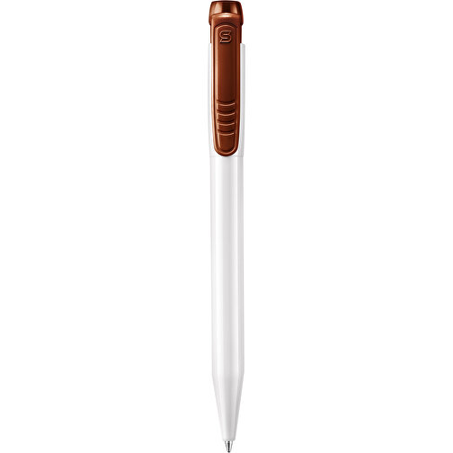 Kugelschreiber Pier Hardcolour , weiß / weinrot, ABS, 13,60cm (Länge), Bild 1