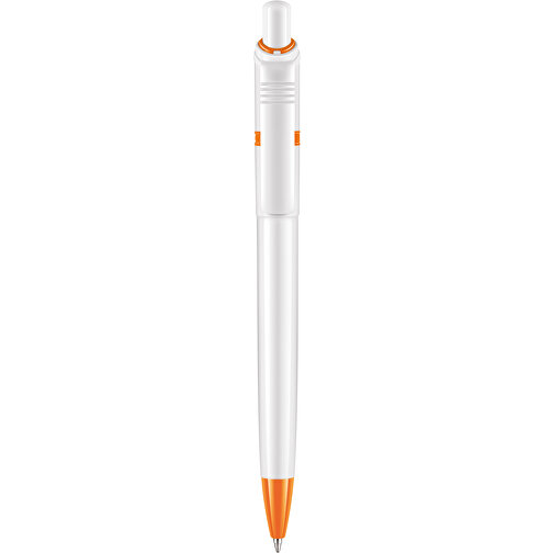 Kugelschreiber Ducal Hardcolour , weiß / orange, ABS, 13,80cm (Länge), Bild 1