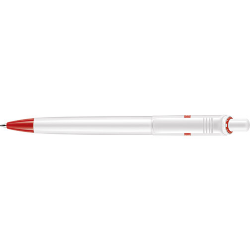 Kugelschreiber Ducal Hardcolour , weiss / rot, ABS, 13,80cm (Länge), Bild 3