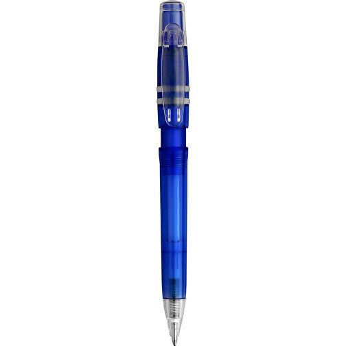 Kugelschreiber Nora Clear Transparent , transparent dunkelblau, ABS, 14,00cm (Länge), Bild 1