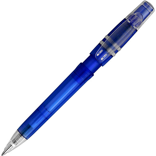 Kugelschreiber Nora Clear Transparent , transparent dunkelblau, ABS, 14,00cm (Länge), Bild 2