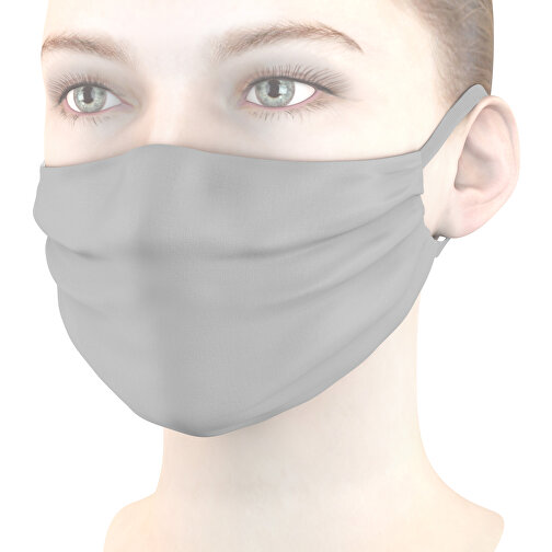 Mund-Nasen-Maske , hellgrau, Polyester, 11,00cm x 9,00cm (Länge x Breite), Bild 1