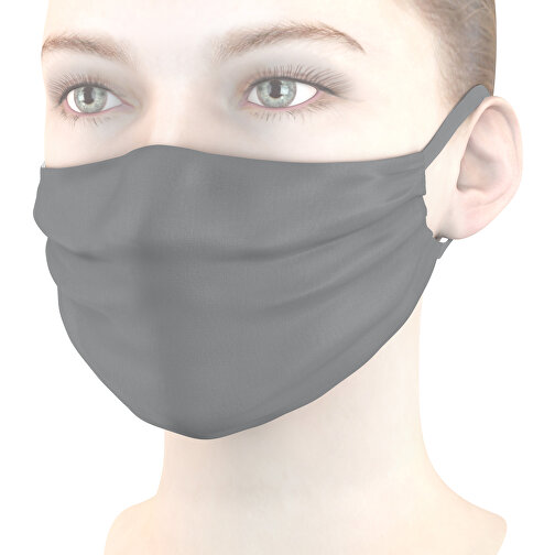 Mund-Nasen-Maske , grau, Polyester, 11,00cm x 9,00cm (Länge x Breite), Bild 1