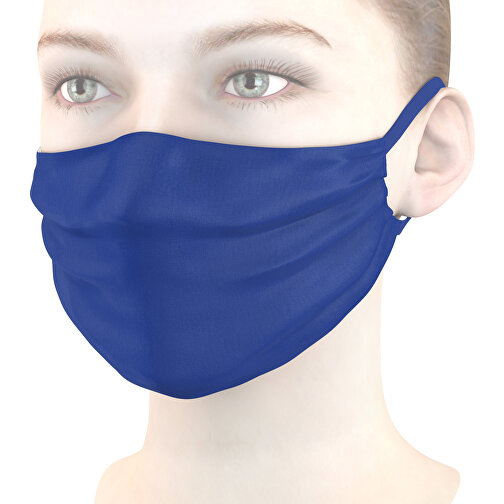 Mund-Nasen-Maske , dunkelblau, Polyester, 11,00cm x 9,00cm (Länge x Breite), Bild 1