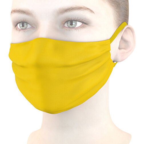 Mund-Nasen-Maske , sonnengelb, Polyester, 11,00cm x 9,00cm (Länge x Breite), Bild 1