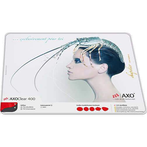 AXOPAD® AXOClear 600 betalingsmatte, rektangulær, 24 x 19,5 cm, 0,9 mm tykk, Bilde 1