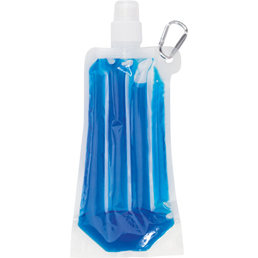 Trinkflaschen Kühler Luthor , blau transparent, PET, 12,00cm x 3,00cm x 26,50cm (Länge x Höhe x Breite), Bild 1