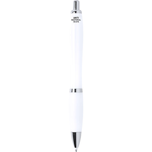 Antibakteriell Kugelschreiber Flom , weiß, 14,00cm (Breite), Bild 1