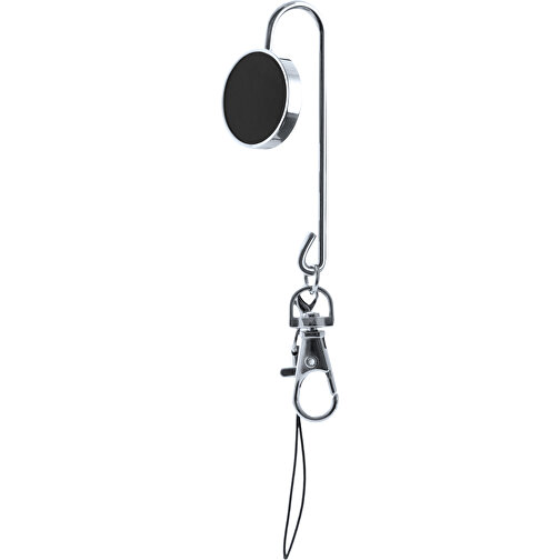 Taschenhalter-Schlüsselanhänger Lysia , schwarz, Metall/ PU, 7,50cm (Breite), Bild 1