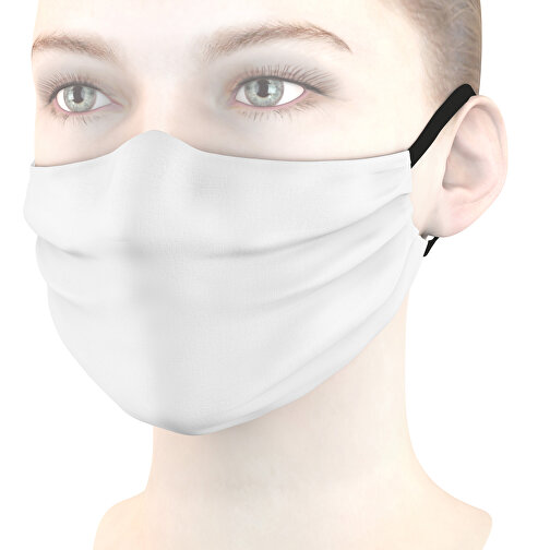 Mund-Nasen-Maske Mit Nasenbügel , schwarz, Polyester, 11,00cm x 9,00cm (Länge x Breite), Bild 1