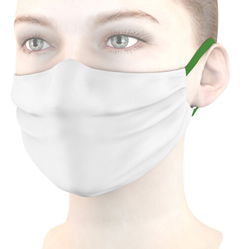 Mund-Nasen-Maske Mit Nasenbügel , grün, Polyester, 11,00cm x 9,00cm (Länge x Breite), Bild 1