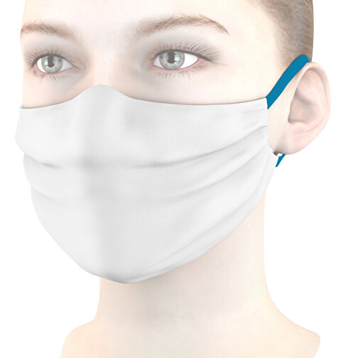 Mund-Nasen-Maske Mit Nasenbügel , hellblau, Polyester, 11,00cm x 9,00cm (Länge x Breite), Bild 1