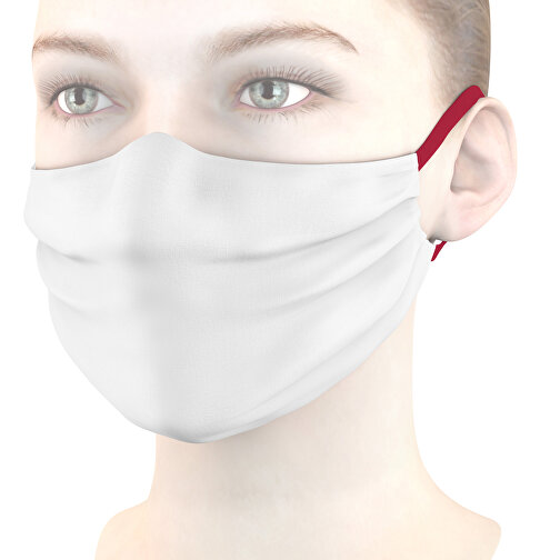 Mund-Nasen-Maske Mit Nasenbügel , kirschrot, Polyester, 11,00cm x 9,00cm (Länge x Breite), Bild 1