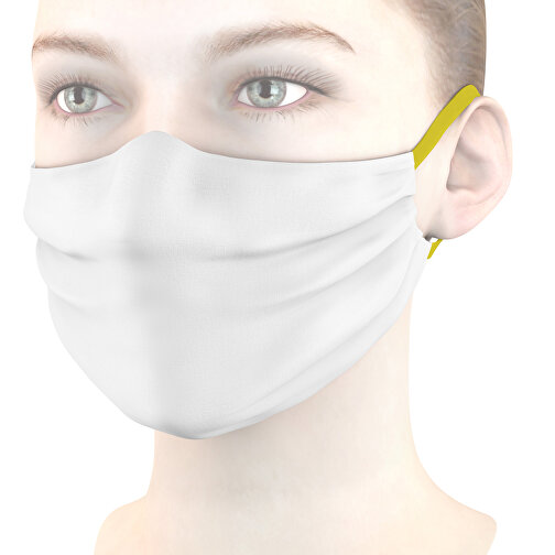 Mund-Nasen-Maske Mit Nasenbügel , zitronengelb, Polyester, 11,00cm x 9,00cm (Länge x Breite), Bild 1
